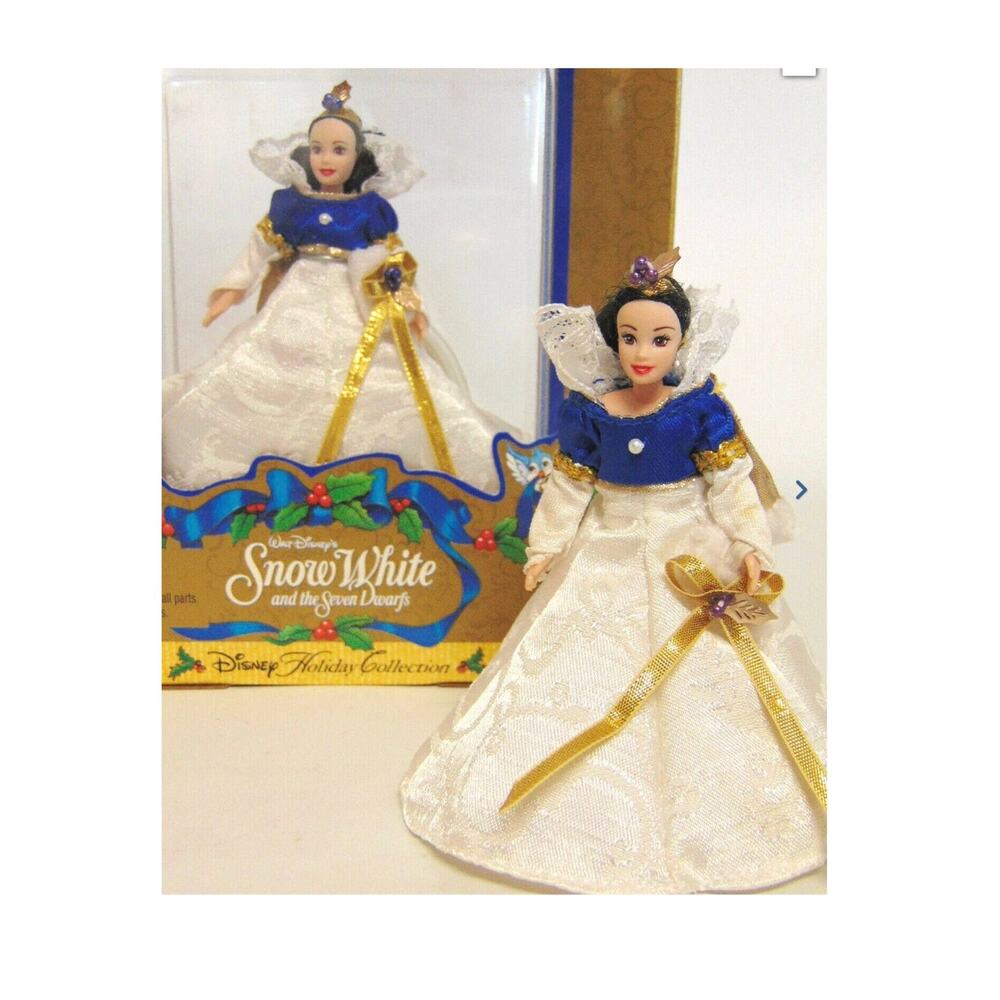 Disney Petite Holiday Princess SNOW WHITE MINI Barbie DOLL Jingle Bell Ornament!